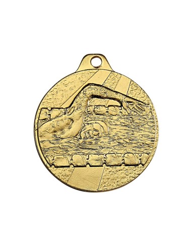 Médaille estampée fer natation 32mm Or, Argent et Bronze