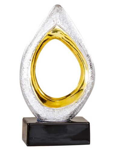 Trophée Céramique Victoire hauteur 30cm. Trophée Design "IRIS" : Matière du trophée : Céramique - Finition : Argent et Or