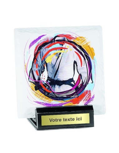 Trophée Couleur "RECTANGLE SERIES" - Dimensions : 11 cm X 13 cm - Matière du trophée : Céramique blanche - Base : Synthétique noir - Finition du motif : Multi-couleurs