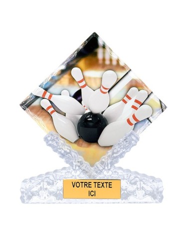 Trophée Couleur "LOSANGE SERIES" - Hauteur : 25 cm - Matière du trophée : Céramique - Base : Synthétique transparente - Finition : Multi-couleurs