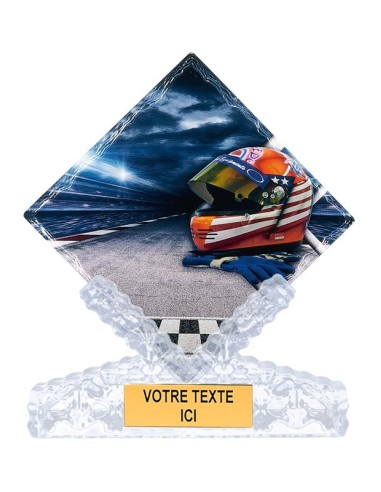 Trophée Couleur "LOSANGE SERIES" - Hauteur : 25 cm - Matière du trophée : Céramique - Base : Synthétique transparente - Finition : Multi-couleurs