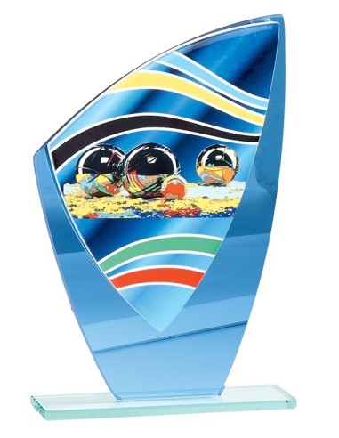 Trophée Couleur "V-SERIES" - Hauteur : 22cm - Matière du trophée : Verre - Base : Verre transparent - Finition : Multi couleurs