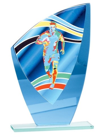 Trophée Couleur "V-SERIES" - Hauteur : 24cm - Matière du trophée : Verre - Base : Verre transparent - Finition : Multi couleurs