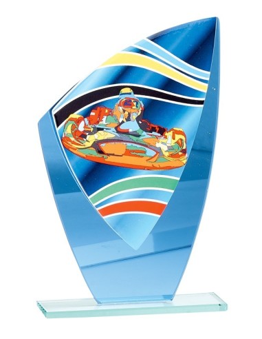 Trophée Couleur "V-SERIES" - Hauteur : 22cm - Matière du trophée : Verre - Base : Verre transparent - Finition : Multi couleurs