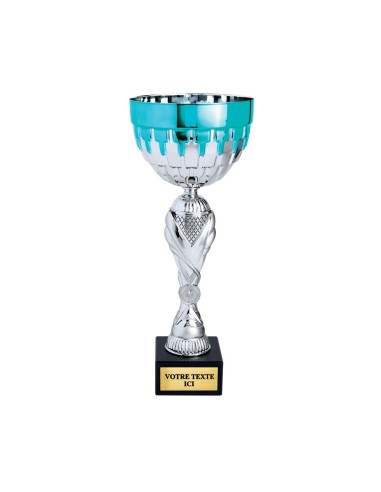 Coupe argent/bleu(e) turquoise | Récompense de Qualité | CP5357C