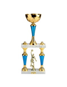 Trophée colonne or/bleu(e) | Récompense de Qualité | CP5391