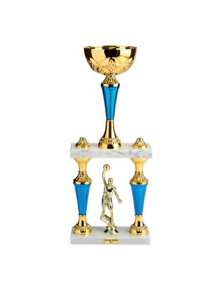 Trophée colonne or/bleu(e) | Récompense de Qualité | CP5391