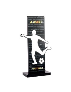 Trophée acrylique personnalisable noir(e) football | Récompense de...