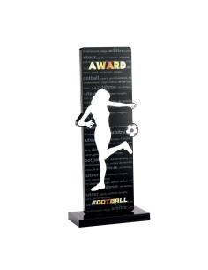 Trophée acrylique personnalisable noir(e) football | Récompense de...