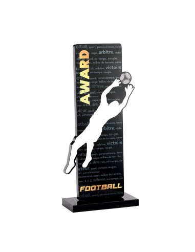Trophée acrylique personnalisable noir(e) gardien | Récompense de Qualité...