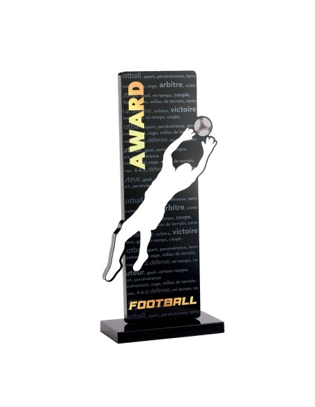 Trophée acrylique personnalisable noir(e) gardien | Récompense de Qualité...