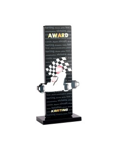 Trophée acrylique personnalisable noir(e) karting | Récompense de Qualité...