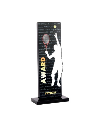 Trophée acrylique personnalisable noir(e) tennis | Récompense de Qualité...