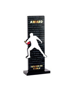 Trophée acrylique personnalisable noir(e) tennis de table | Récompense de...