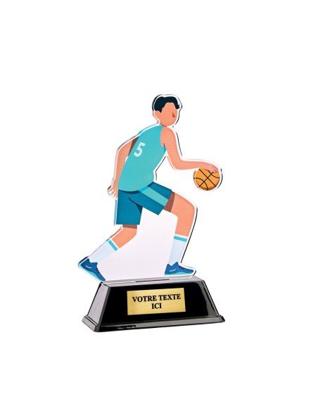 Trophée acrylique personnalisable basket-ball | Récompense de Qualité !