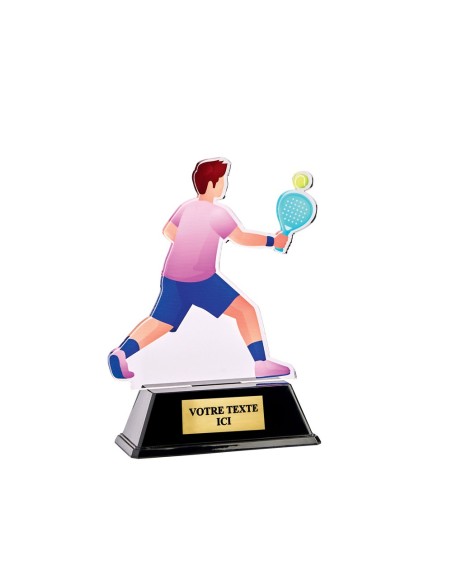 Trophée acrylique personnalisable padel | Récompense de Qualité | PN111