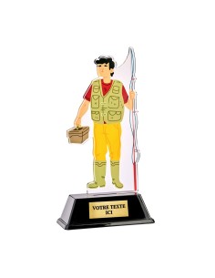 Trophée acrylique personnalisable pêche | Récompense de Qualité | PN112