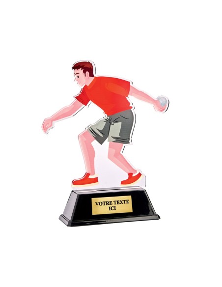 Trophée acrylique personnalisable pétanque | Récompense de Qualité | PN113