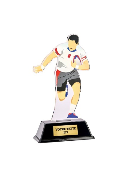 Trophée acrylique personnalisable rugby | Récompense de Qualité | PN114