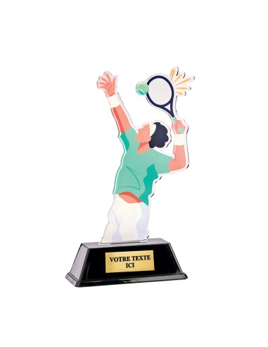 Trophée acrylique personnalisable tennis | Récompense de Qualité | PN118