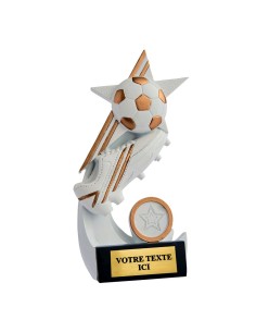 Trophée résine discipline éco or/blanc football | Récompense de Qualité !