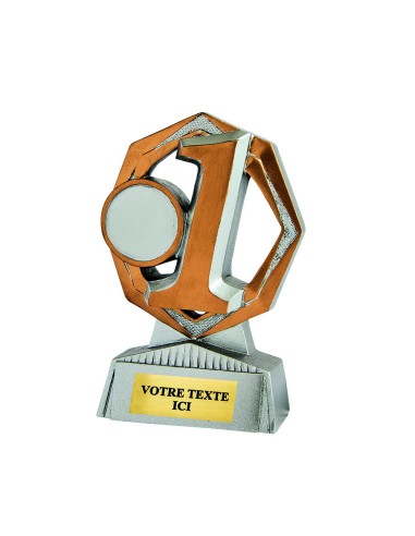 Trophée résine support éco argent/or numéro 1 | Récompense de Qualité !