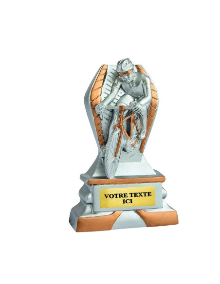 Trophée résine discipline éco argent/or cyclisme | Récompense de Qualité...