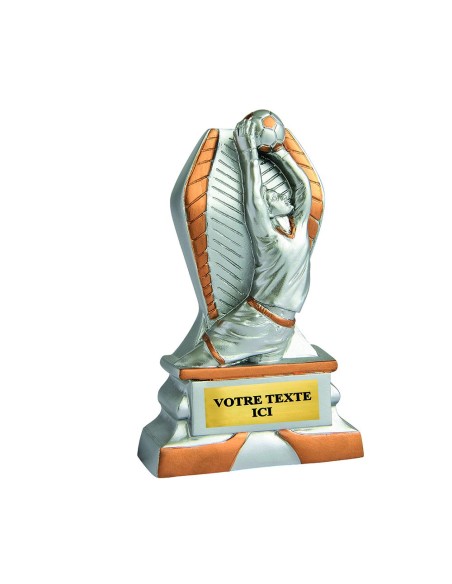 Trophée résine discipline éco argent/or gardien | Récompense de Qualité !