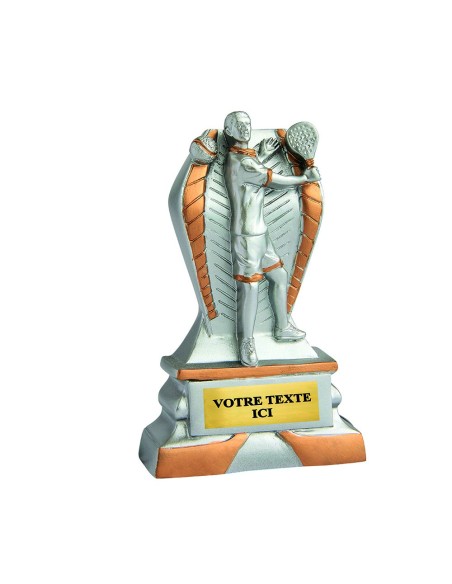 Trophée résine discipline éco argent/or padel | Récompense de Qualité !