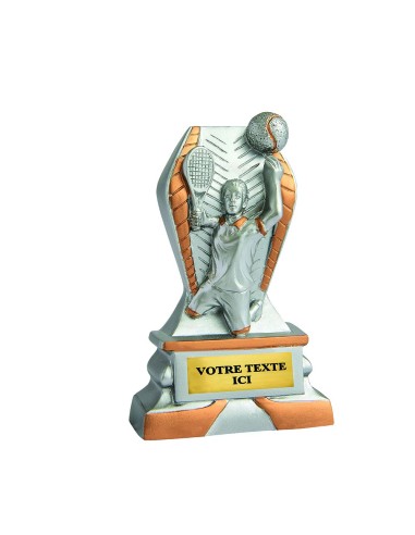 Trophée résine discipline éco argent/or tennis | Récompense de Qualité !