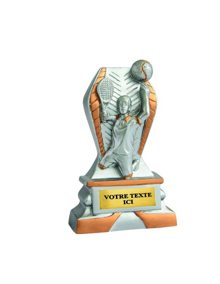 Trophée résine discipline éco argent/or tennis | Récompense de Qualité !