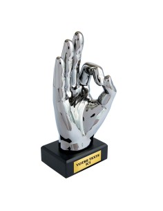 Trophée main OK argent | Récompense de Qualité | TC5107
