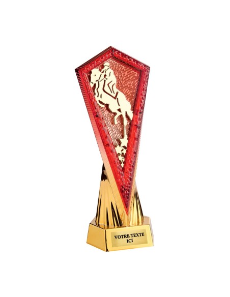 Petit trophée monté or/rouge | Récompense de Qualité | TP5379