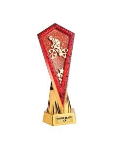 Petit trophée monté or/rouge | Récompense de Qualité | TP5381