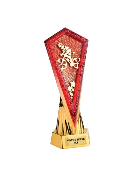 Petit trophée monté or/rouge | Récompense de Qualité | TP5381