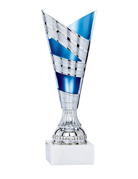 Coupe Argent et Bleu - 21 cm - Réf FSP-0871