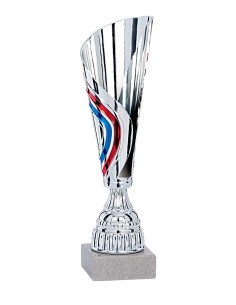 Coupe ABS - 30 cm - Argent / Bleu / Rouge - Réf FSP-0971