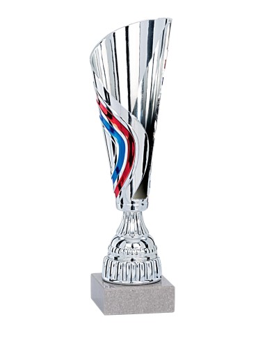 Coupe ABS - 30 cm - Argent / Bleu / Rouge - Réf FSP-0971