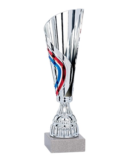 Coupe ABS - 30 cm - Argent / Bleu / Rouge - Réf FSP-0971