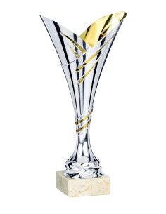 Coupe ABS - 29 cm - Argent avec intérieur Or - Réf FSP-1121