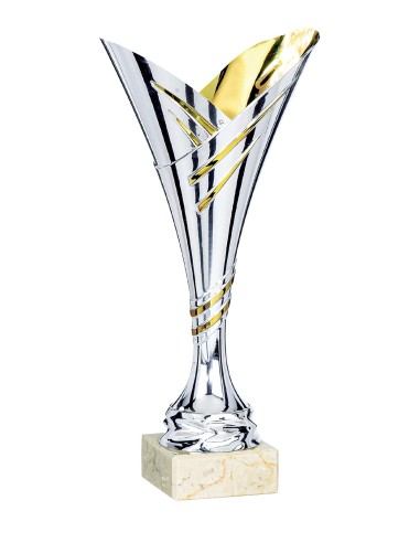 Coupe ABS - 31 cm - Argent avec intérieur Or - Réf FSP-1122