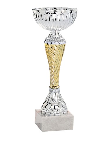 Coupe Économique métal - 17 cm - Argent / Or - Réf FSP-1421