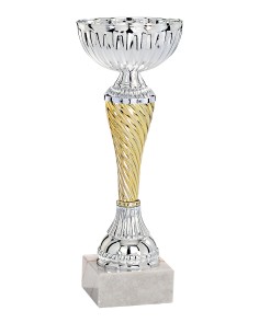 Coupe Économique métal - 19 cm - Argent / Or - Réf FSP-1422
