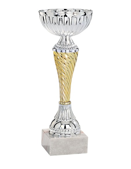 Coupe Économique métal - 19 cm - Argent / Or - Réf FSP-1422