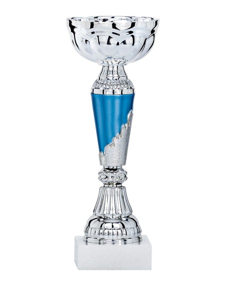 Coupe Économique Métal - 17 cm - Argent / Bleu - Réf FSP-1461