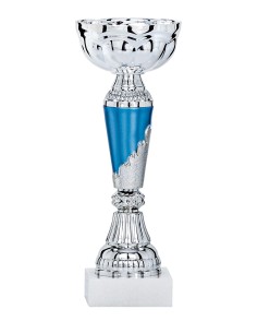 Coupe Économique Métal - 21 cm - Argent / Bleu - Réf FSP-1463