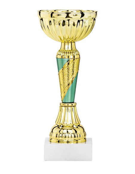 Coupe Économique Métal - 17 cm - Or / Vert - Réf FSP-1471