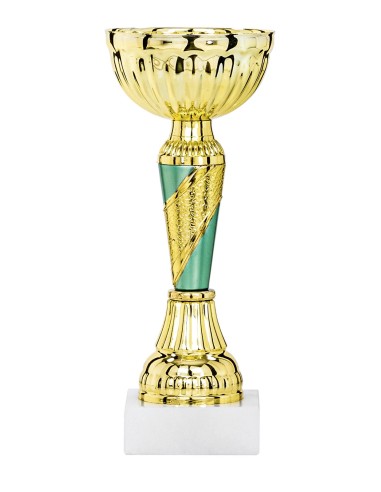 Coupe Économique Métal - 21 cm - Or / Vert - Réf FSP-1473