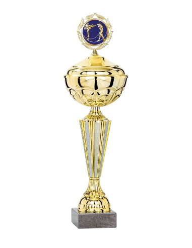 Coupe Économique Métal avec couvercle - 35 cm - Or / Argent - Réf FSP-1564WG10C
