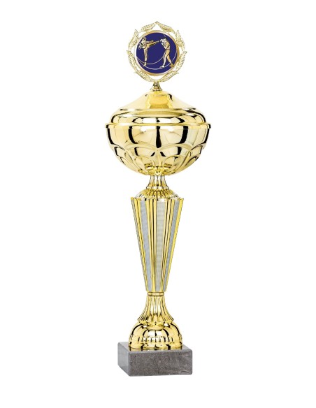 Coupe Économique Métal avec couvercle - 35 cm - Or / Argent - Réf FSP-1564WG10C